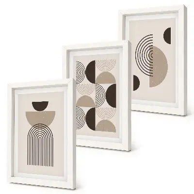 Conjunto de quadros com imagens de minimalismo com padrões geométricos abstratos