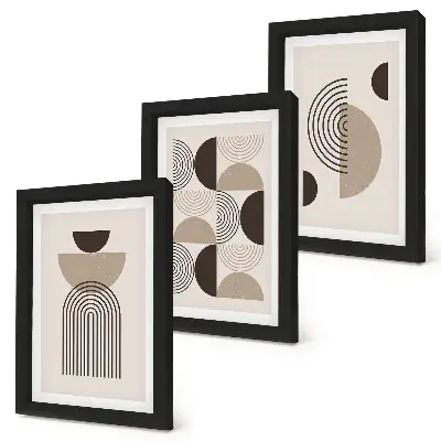Conjunto de quadros com imagens de minimalismo com padrões geométricos abstratos