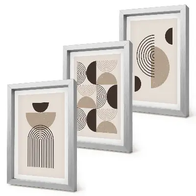 Conjunto de quadros com imagens de minimalismo com padrões geométricos abstratos
