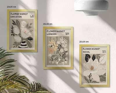 Conjunto de molduras com imagens Flores retrô de diferentes cidades ao redor do mundo