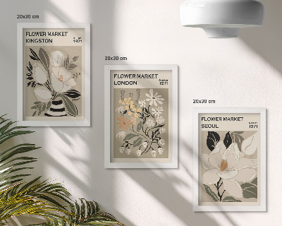 Conjunto de molduras com imagens Flores retrô de diferentes cidades ao redor do mundo