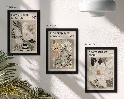 Conjunto de molduras com imagens Flores retrô de diferentes cidades ao redor do mundo