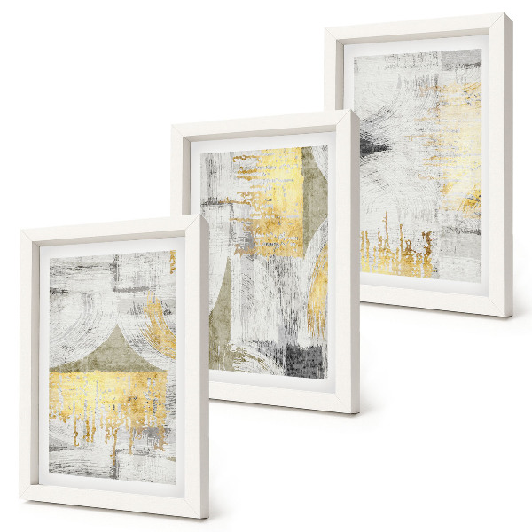 Conjunto de molduras com imagens Padrões abstratos de pintura minimalista e elegante