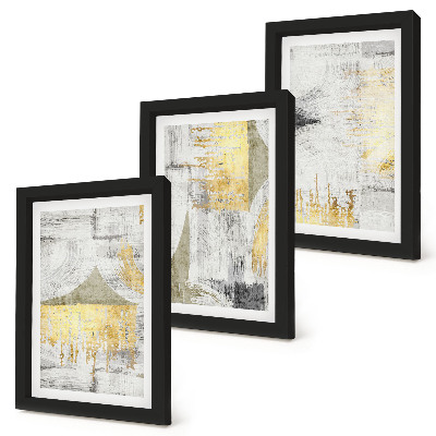 Conjunto de molduras com imagens Padrões abstratos de pintura minimalista e elegante