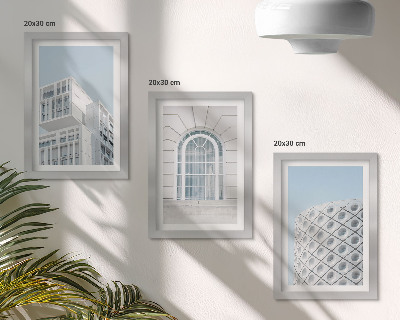 Conjunto de molduras com imagens minimalismo e geometria na arquitetura moderna