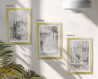 Conjunto de molduras com imagens Padrões de veios de madeira em tons de cinza e branco.