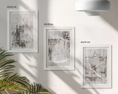 Conjunto de molduras com imagens com padrões de veios de madeira em tons de cinza e branco