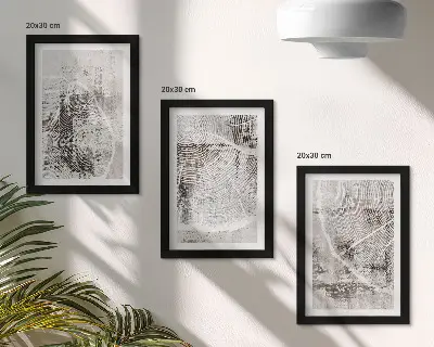 Conjunto de molduras com imagens com padrões de veios de madeira em tons de cinza e branco
