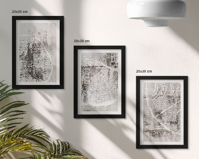 Conjunto de molduras com imagens Padrões de veios de madeira em tons de cinza e branco.