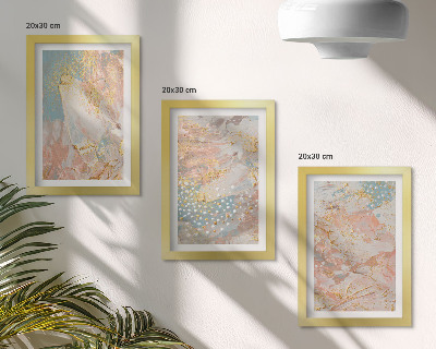 Conjunto de 3 quadros decorativos Textura com padrões abstratos em tons pastel