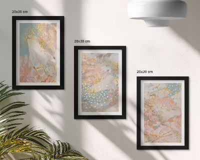 Conjunto de 3 quadros decorativos Textura com padrões abstratos em tons pastel