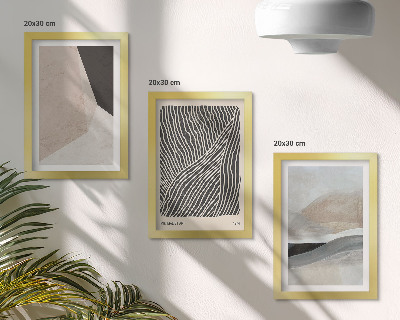 Conjunto de molduras com imagens Padrões abstratos em tons de bege e cinza.