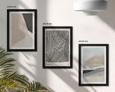 Conjunto de molduras com imagens Padrões abstratos em tons de bege e cinza.
