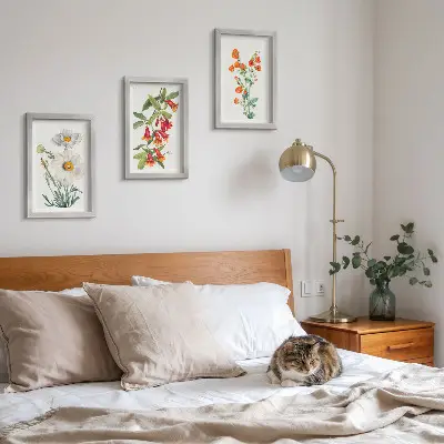 Conjunto de molduras com imagens com composições florais em estilo pintura vintage
