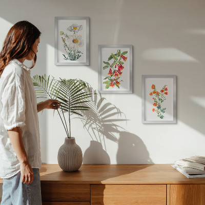Conjunto de molduras com imagens Composições florais retrô pintura vintage