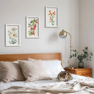 Conjunto de molduras com imagens com composições florais em estilo pintura vintage