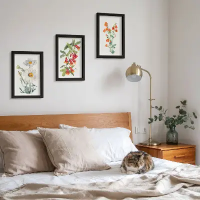 Conjunto de molduras com imagens com composições florais em estilo pintura vintage