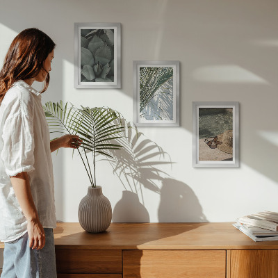 Conjunto de molduras com imagens Plantas tropicais e detalhes de férias de verão
