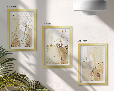 Conjunto de molduras com imagens Padrões abstratos em tons de bege e branco.