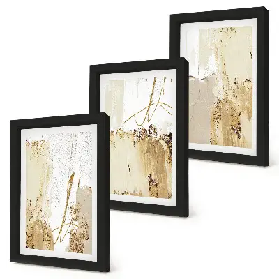 Conjunto de molduras com imagens com padrões abstratos em tons de bege e branco
