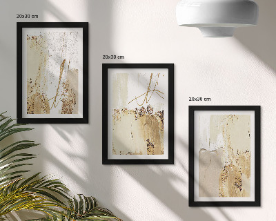Conjunto de molduras com imagens Padrões abstratos em tons de bege e branco.