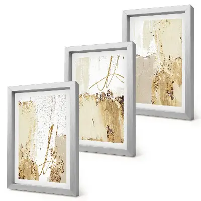 Conjunto de molduras com imagens com padrões abstratos em tons de bege e branco