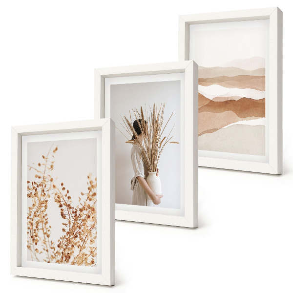 Conjunto de molduras com imagens Motivos vegetais abstratos em estilo rústico boho