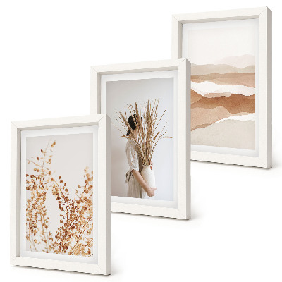Conjunto de molduras com imagens Motivos vegetais abstratos em estilo rústico boho