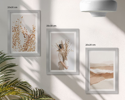 Conjunto de molduras com imagens Motivos vegetais abstratos em estilo rústico boho