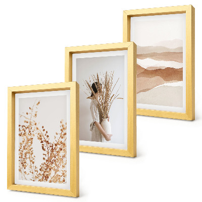 Conjunto de molduras com imagens Motivos vegetais abstratos em estilo rústico boho