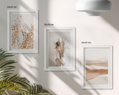 Conjunto de molduras com imagens Motivos vegetais abstratos em estilo rústico boho