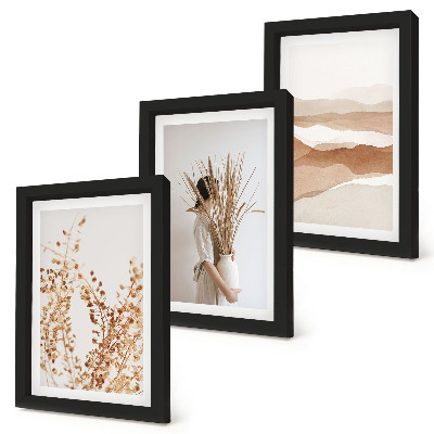Conjunto de molduras com imagens Motivos vegetais abstratos em estilo rústico boho