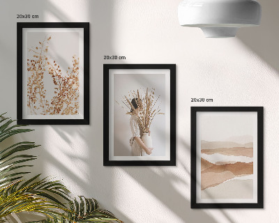 Conjunto de molduras com imagens Motivos vegetais abstratos em estilo rústico boho