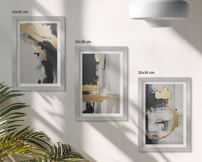 Conjunto de molduras com imagens Composições abstratas em preto e branco.
