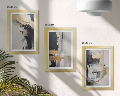 Conjunto de molduras com imagens Composições abstratas em preto e branco.