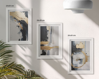 Conjunto de molduras com imagens Composições abstratas em preto e branco.