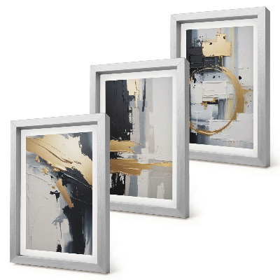 Conjunto de molduras com imagens Composições abstratas em preto e branco.