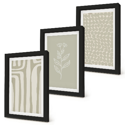 Conjunto de molduras com imagens Padrões geométricos e vegetais em cores suaves.