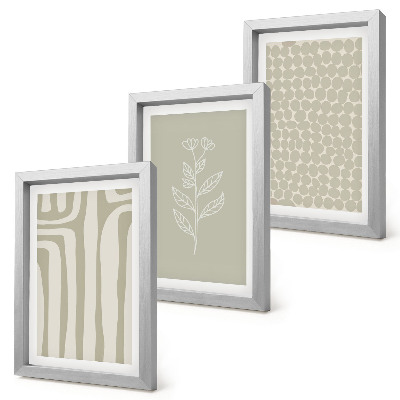 Conjunto de molduras com imagens Padrões geométricos e vegetais em cores suaves.