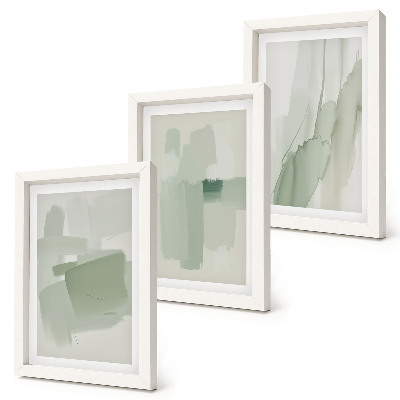 Tríptico com moldura Padrões abstratos em estilo aquarela