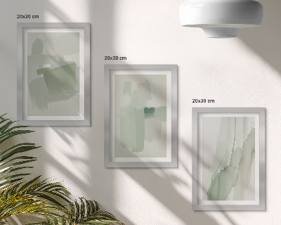Tríptico com moldura Padrões abstratos em estilo aquarela