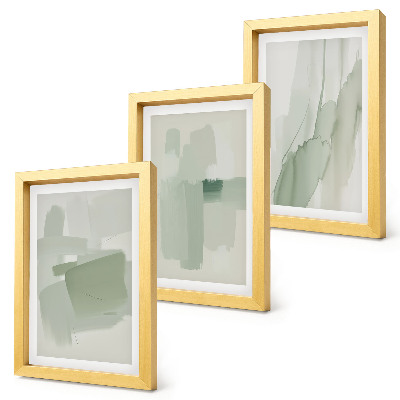 Tríptico com moldura Padrões abstratos em estilo aquarela