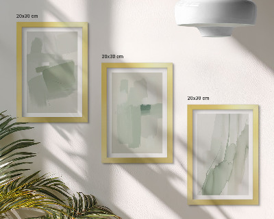 Tríptico com moldura Padrões abstratos em estilo aquarela