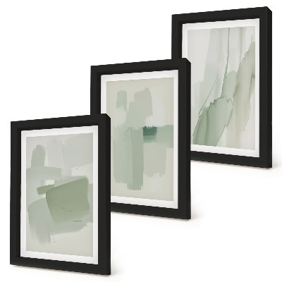 Tríptico com moldura Padrões abstratos em estilo aquarela