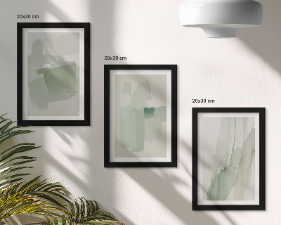 Tríptico com moldura Padrões abstratos em estilo aquarela