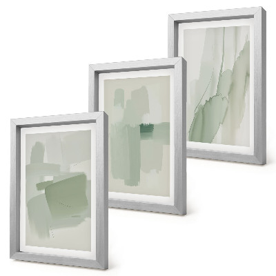 Tríptico com moldura Padrões abstratos em estilo aquarela