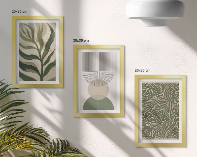 Conjunto de molduras com imagens Folhas e formas geométricas abstratas