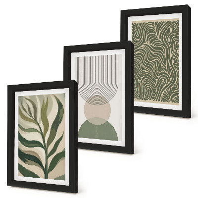 Conjunto de molduras com imagens Folhas e formas geométricas abstratas