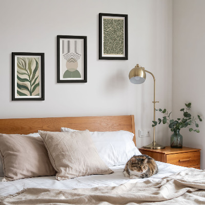 Conjunto de molduras com imagens Folhas e formas geométricas abstratas