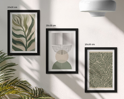 Conjunto de molduras com imagens Folhas e formas geométricas abstratas